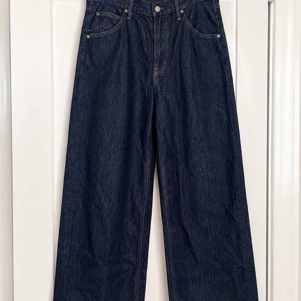 UNIQLO Dark Wash Wide Leg Jeans — Size 27